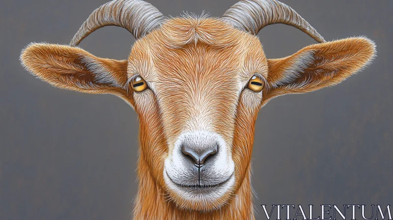 Artistic Goat Portrait with Expressive Features AI Image