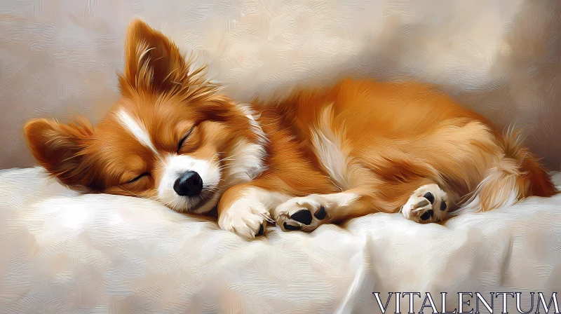 Peaceful Puppy Resting AI Image