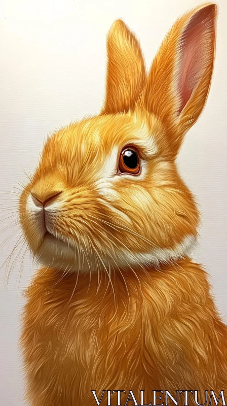 Golden-Brown Rabbit Close-Up AI Image