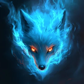 Ethereal Burning Fox Art