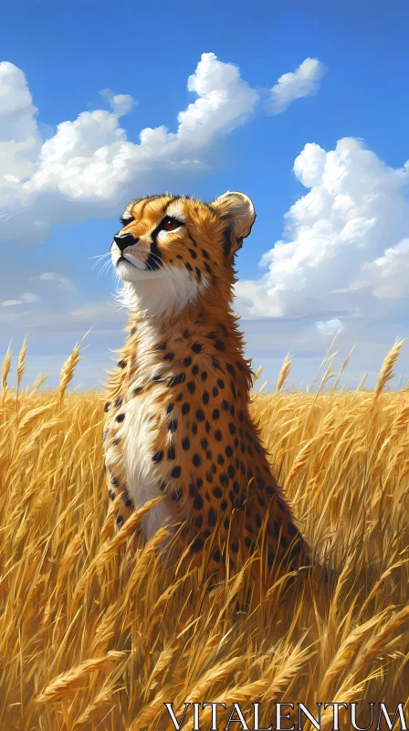 Cheetah in Vibrant Natural Habitat AI Image