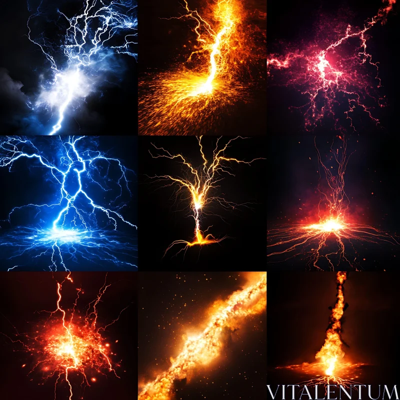 AI ART Electric Discharge: A Grid of Lightning