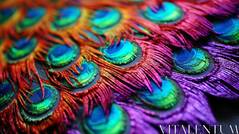 Colorful Feathers Close-Up: A Journey into Macro Art AI Image