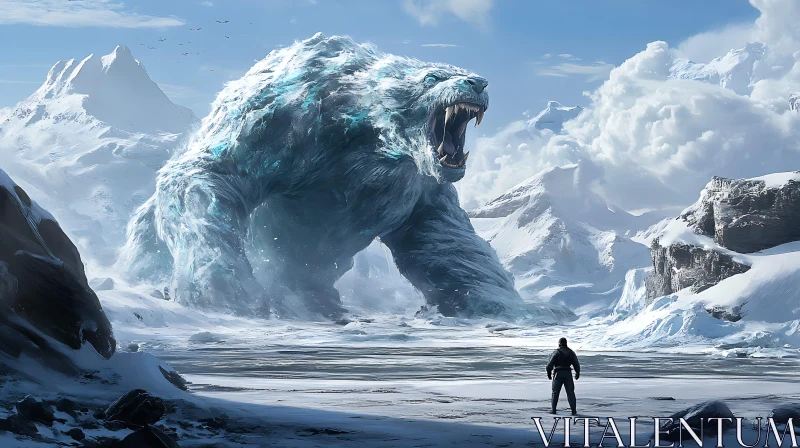 AI ART Colossal Ice Bear Encounter