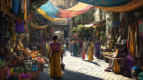 Bustling Street Market