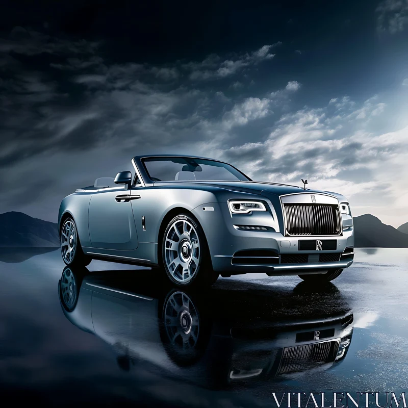 Elegant Convertible in Scenic Landscape AI Image