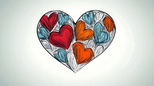 Nested Hearts: A Colorful Affection