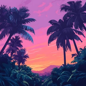 Palm Trees at Sunset