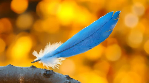 Azure Feather Resting on Limb