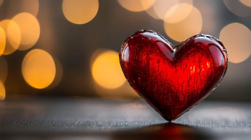 Luminous Heart Against Bokeh Background