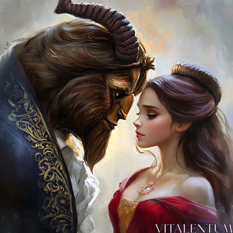 Enchanted Encounter: Beauty and the Beast AI Image