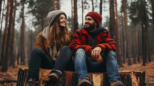 Couple's Love in the Woods