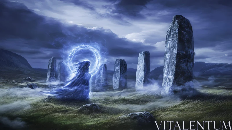 AI ART Spectral Guardian of the Standing Stones