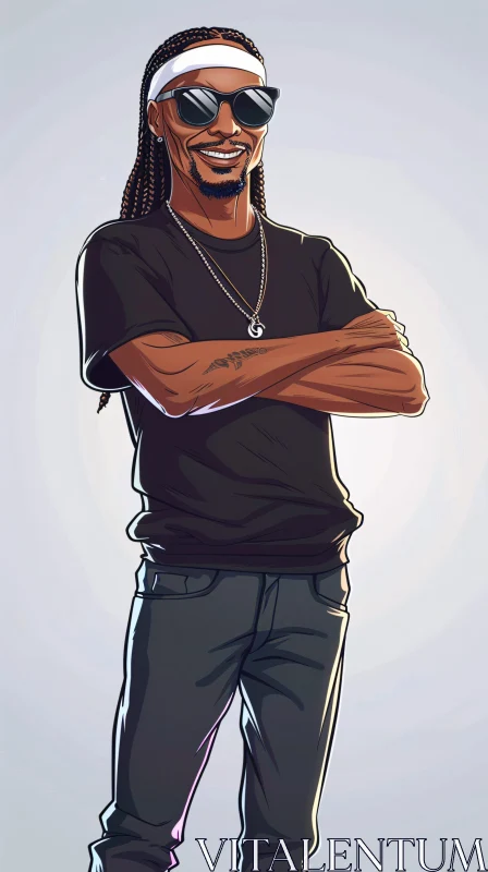 Snoop Dogg Cartoon Portrait AI Image