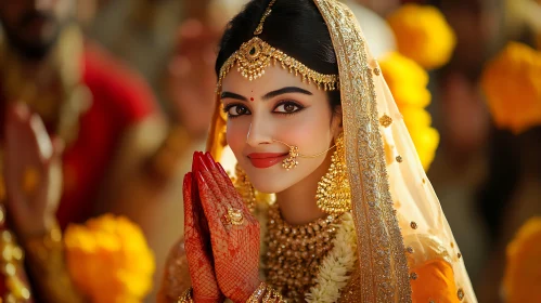 Portrait of a Beautiful Bride in Traditional Attire