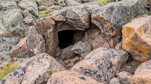 Hidden Cave Amid Rocky Formations