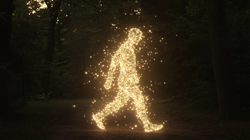 Luminous Figure in Woodland