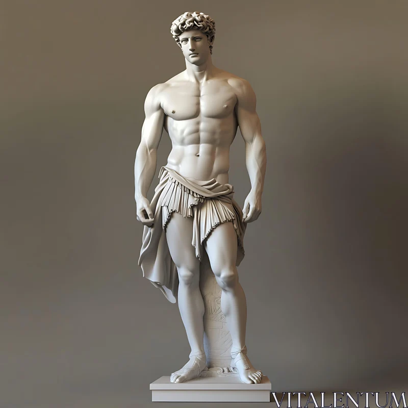 Elegant Sculpture of Man: Classical Art AI Image