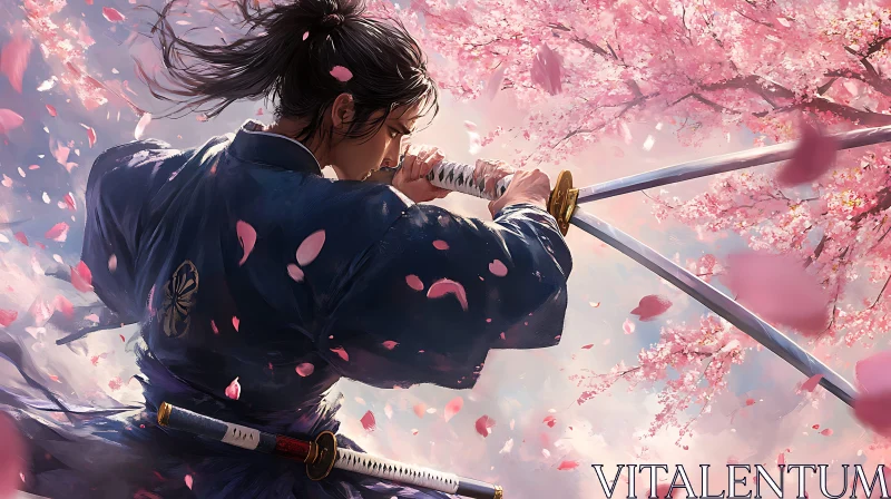 AI ART Katana and Cherry Blossoms: A Samurai's Tale