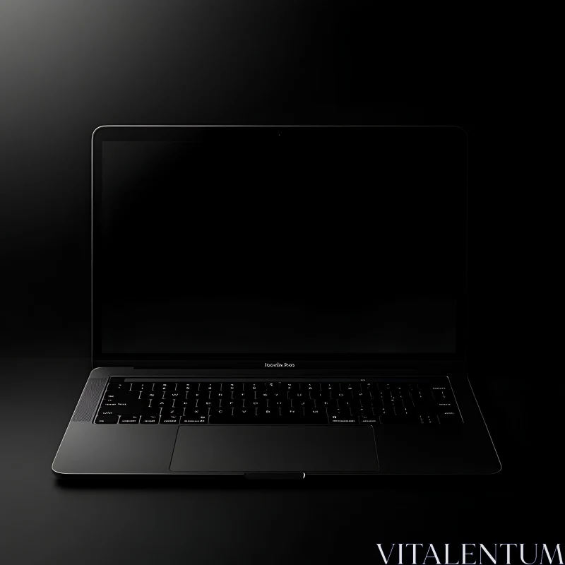 Minimalist Black Laptop Design AI Image