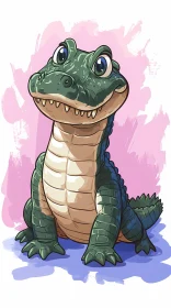 Charming Crocodile Cartoon Art