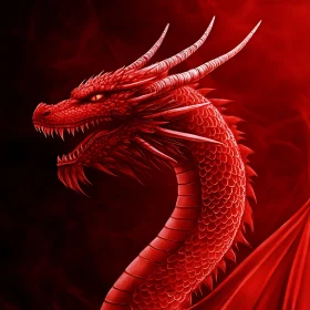 Crimson Dragon in Shadow