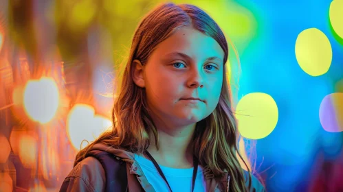 Greta Thunberg in a Vibrant Setting