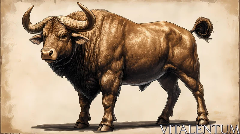 Powerful Bull Artwork AI Image