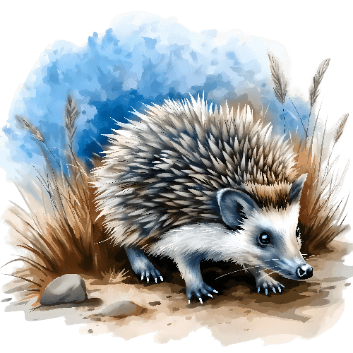 POD Design Whimsical Hedgehog Illustration in Pastel - Nature Art