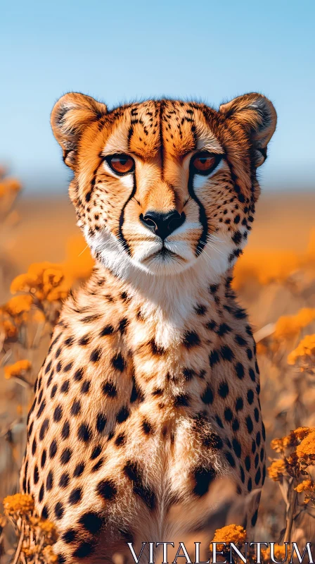 Cheetah in Vibrant Savannah AI Image