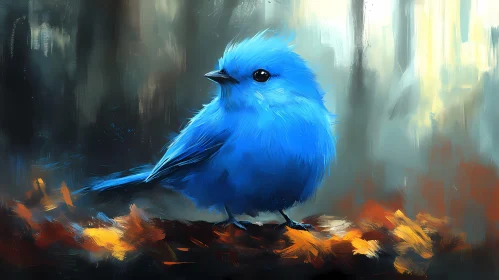 Blue Bird on Branch