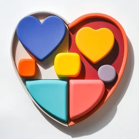 Abstract Heart with Geometric Forms