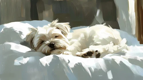 Peaceful Scene of a Sleeping Dog