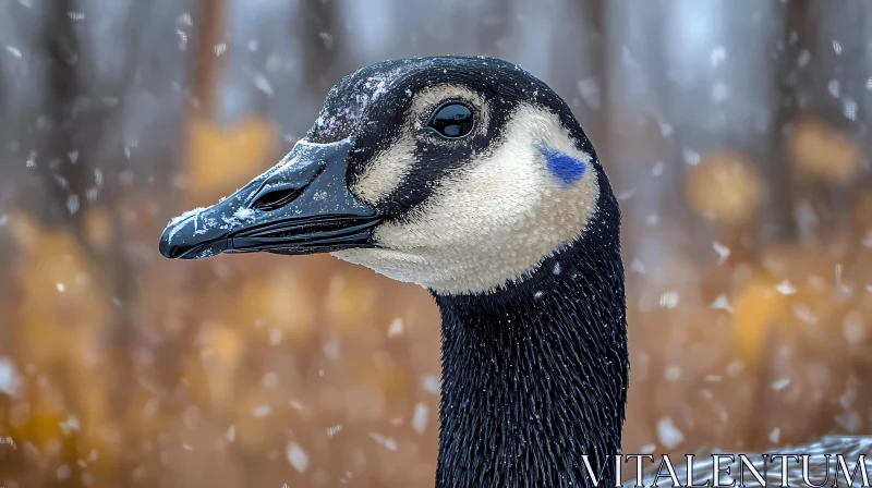 Serene Winter Goose AI Image