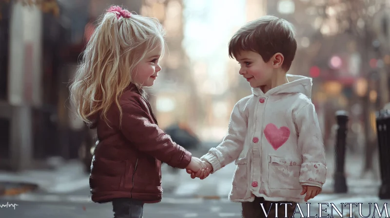 AI ART Children Holding Hands with Love