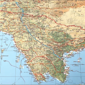 Geographical Map of Diverse Terrains