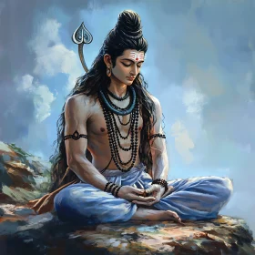 Serene Deity in Meditation Artwork