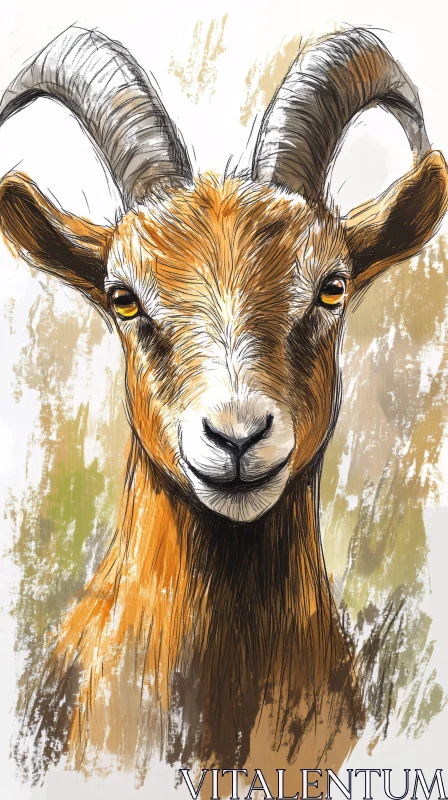 Artistic Representation of Goat AI Image