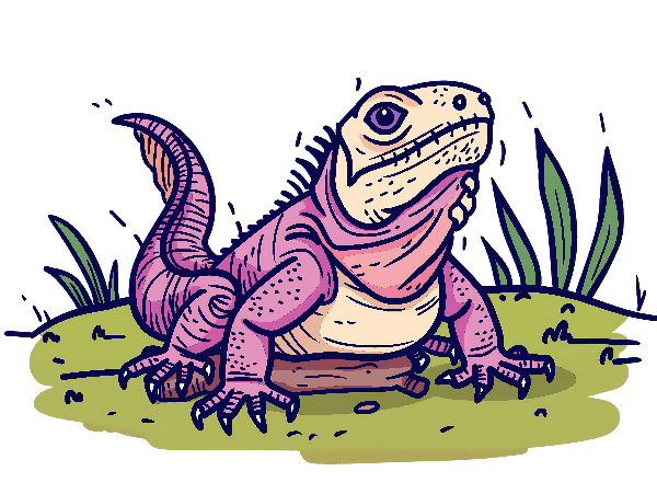 Bold Iguana Illustration T-Shirt Design POD Design