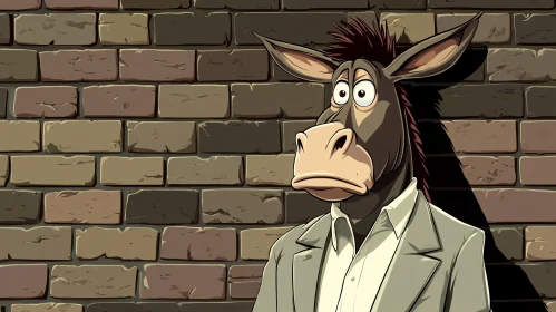 Humorous Donkey Character in Suit