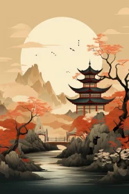 Serene Asian Temple View