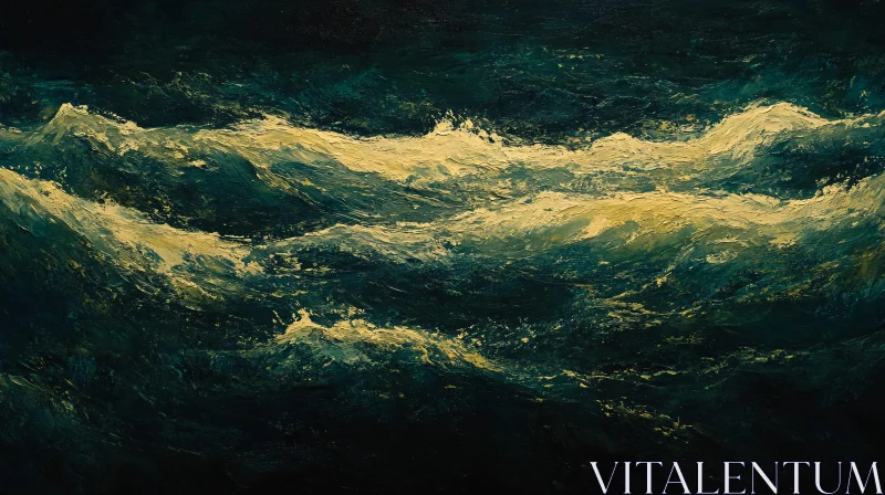 AI ART Turbulent Ocean Waters Artwork