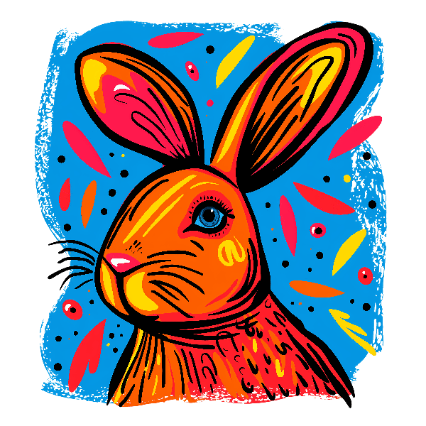 Abstract Rabbit Pop Art Print POD Design