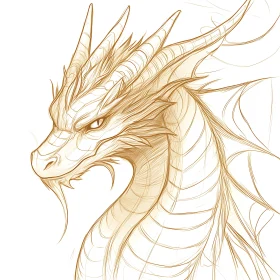 Sepia Toned Dragon Profile Artwork