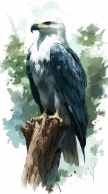 Regal Eagle on Tree Stump