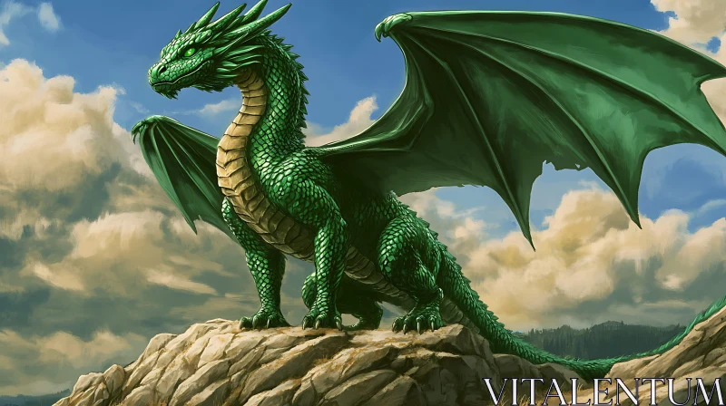 AI ART Verdant Dragon Sentinel