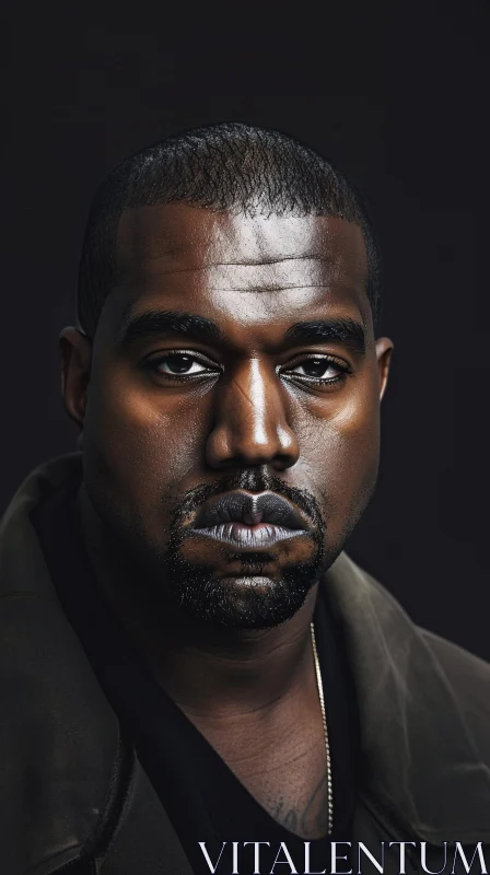 AI ART Kanye West in Detailed Portrait