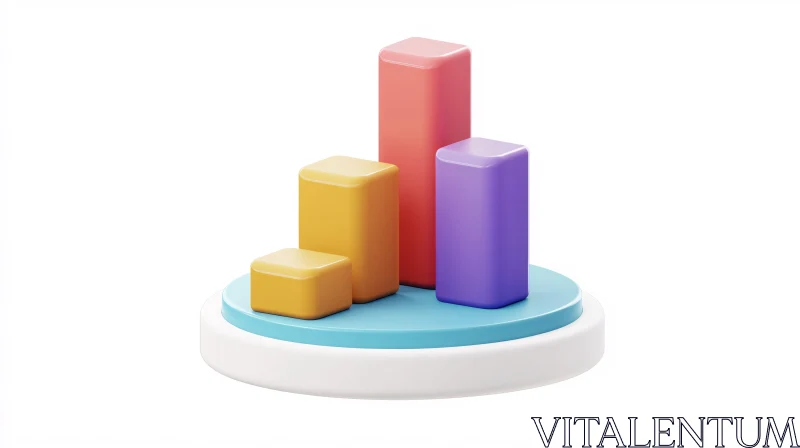 Minimalist 3D Bar Graph Rendering AI Image