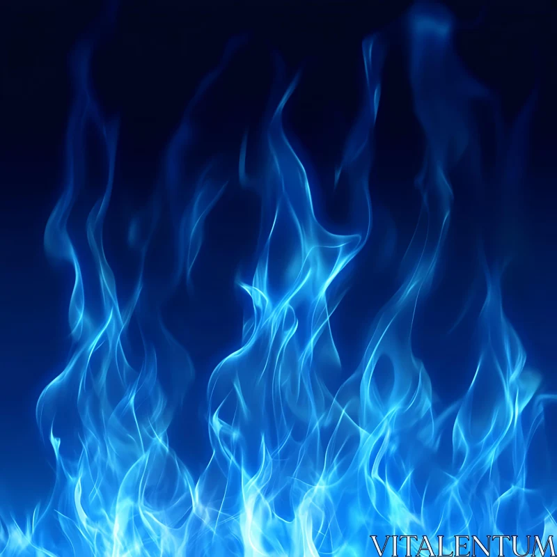 AI ART Luminous Blue Fire Image