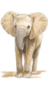 Gentle Baby Elephant Portrait